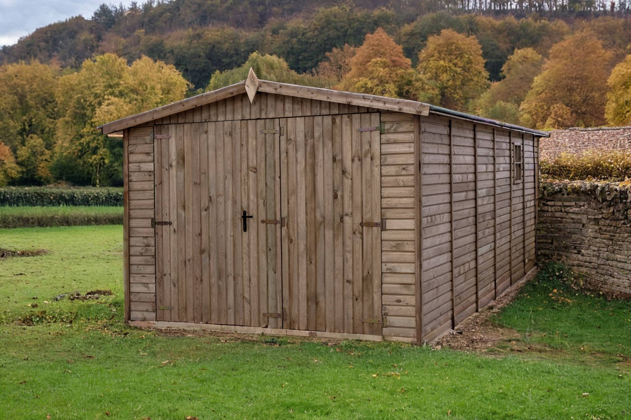 Gartflex - Garage en bois traité, surface utile 17.02 m², 588x303cm, ep 19mm,  INT033 / GARTFLEX - Image 5