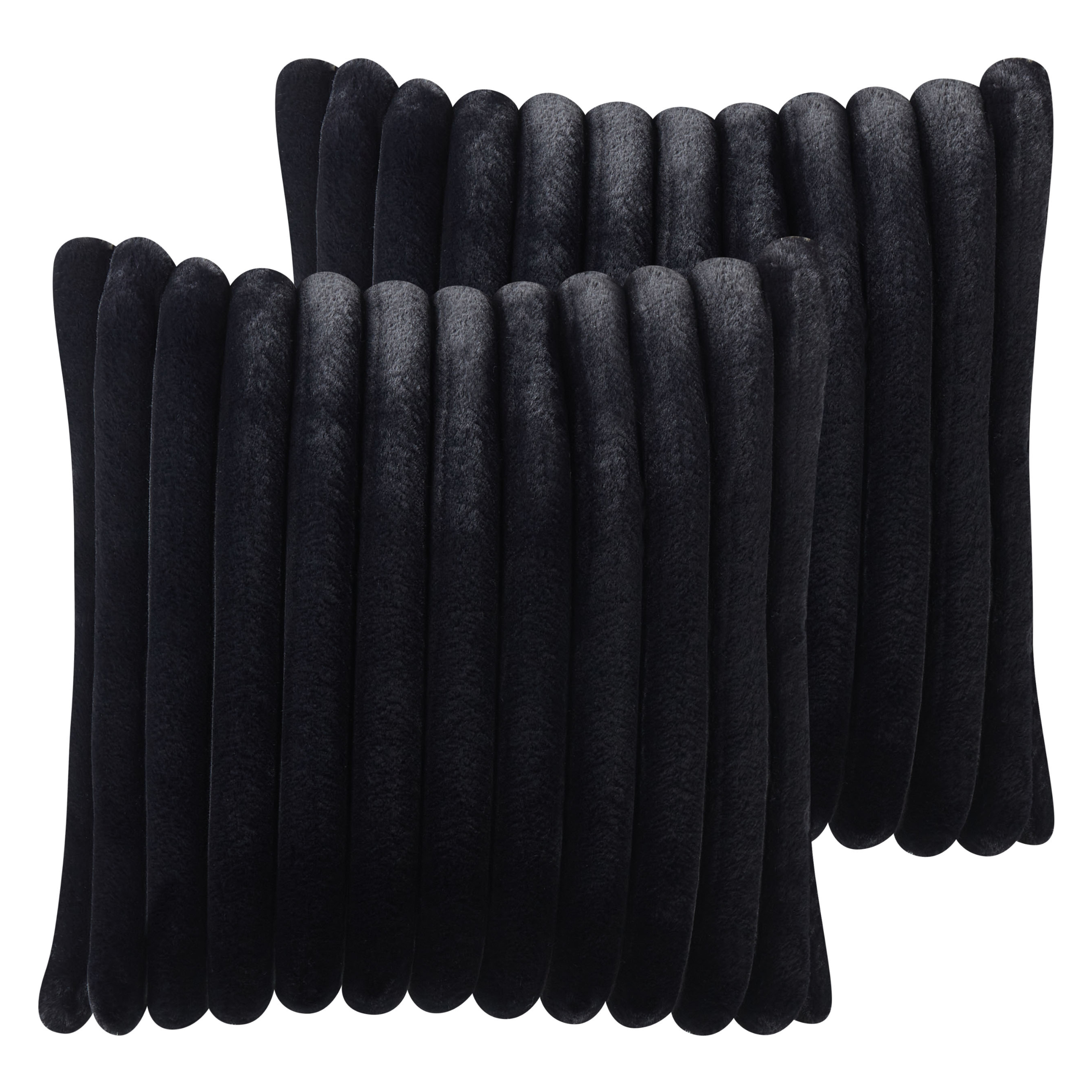 Coussin décoratif Fourrure synthétique Noir RAKYA - Beliani - Image 1
