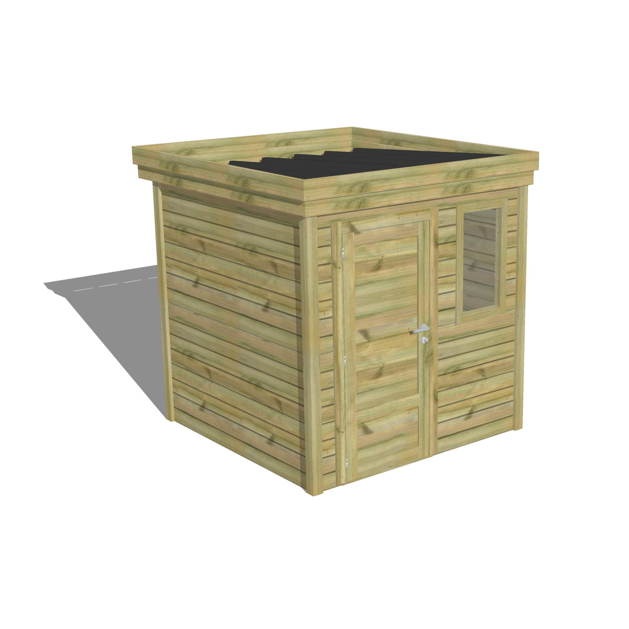 ABRI DE JARDIN bois  autoclave 27mm - 2,14x2,14m / 5m2 - Bac acier - Abri Français
