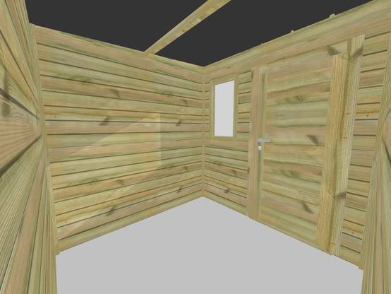 ABRI DE JARDIN bois autoclave 27mm - 2,14x2,14m / 5m2 - Bac acier - Abri Français - Image 5