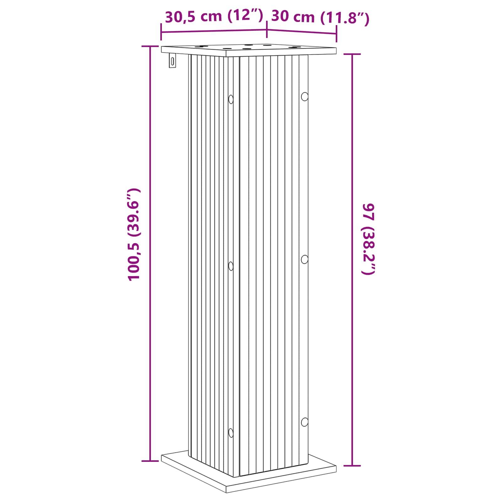 Vidaxl - Support de Plante Blanc brillant 30,5 x 30 x 100,5 cm vidaXL 899752 - Image 3