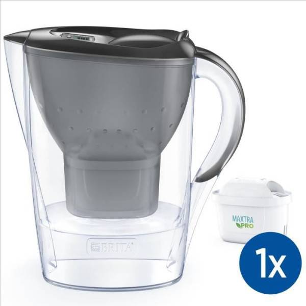 Carafe filtrante BRITA - Marella Graphite - Capacité 2,4L dont 1,4L d'eau filtrée - 1 Cartouche Maxtra Pro All-In-1 incluse - Image 1