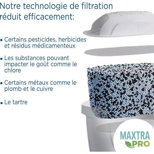 Carafe filtrante BRITA - Marella Graphite - Capacité 2,4L dont 1,4L d'eau filtrée - 1 Cartouche Maxtra Pro All-In-1 incluse - Image 3