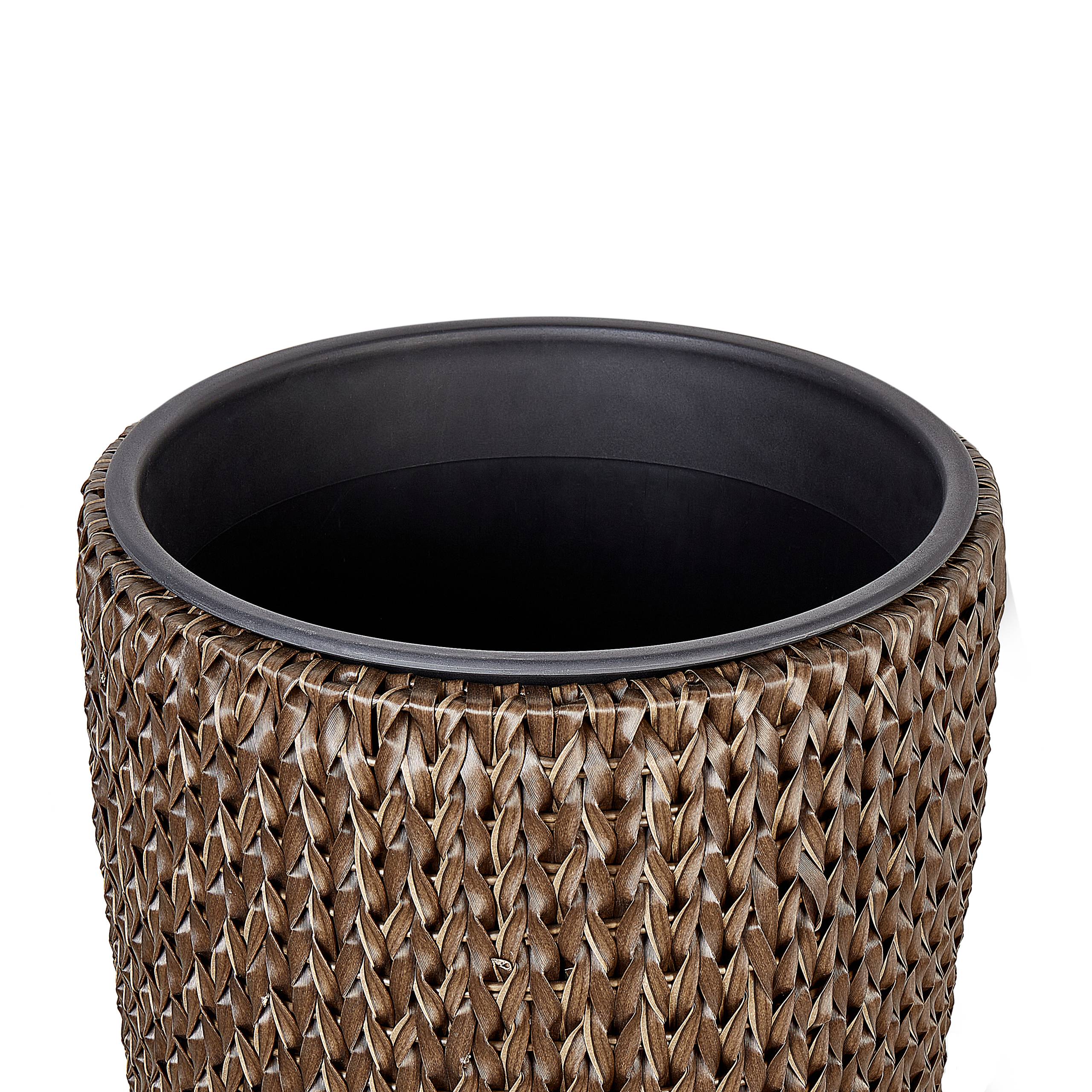 Beliani - Cache-pot d'extérieur Polyrotin Marron CEDRUS - 45x45x85- Beliani - Image 10