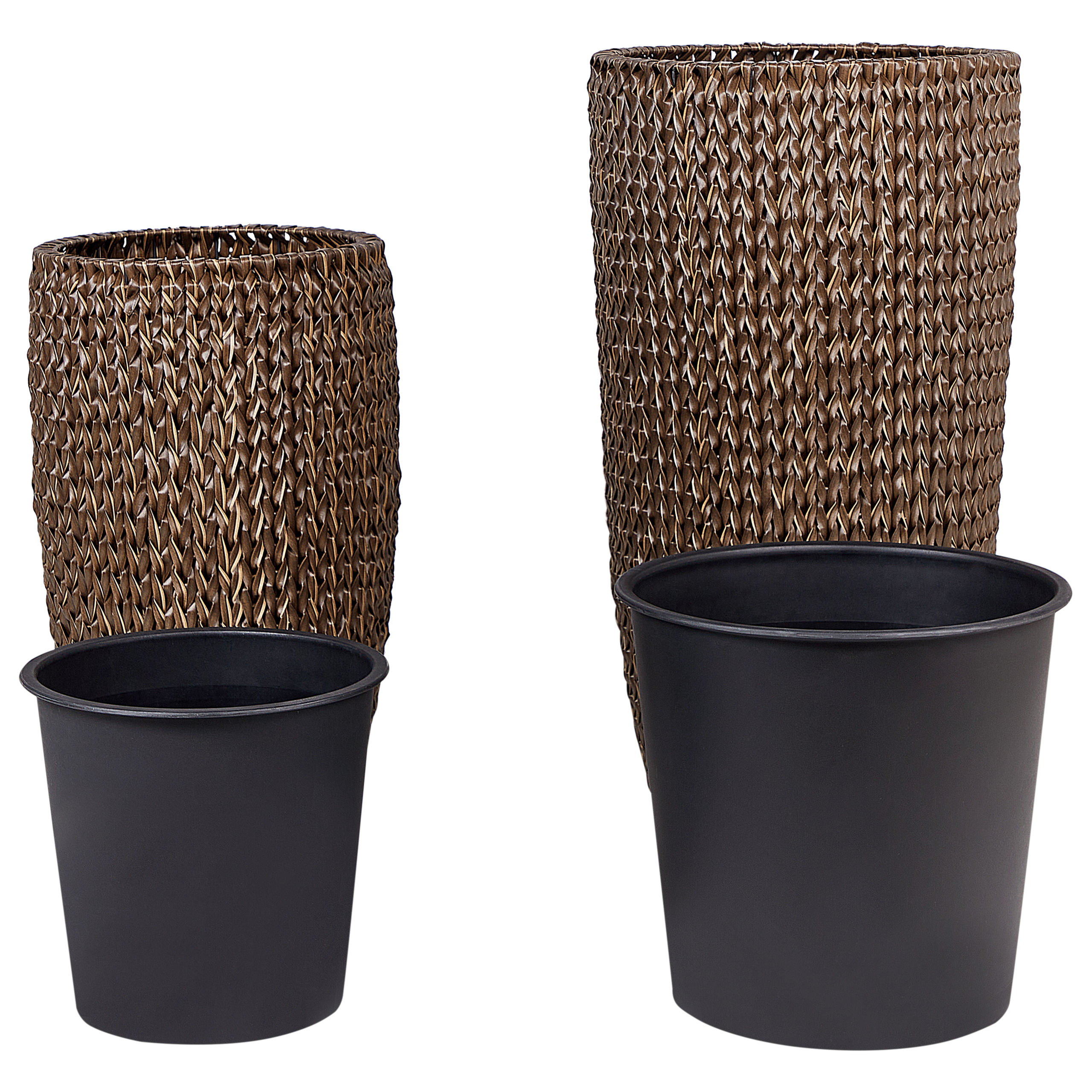 Beliani - Cache-pot d'extérieur Polyrotin Marron CEDRUS - 45x45x85- Beliani - Image 4