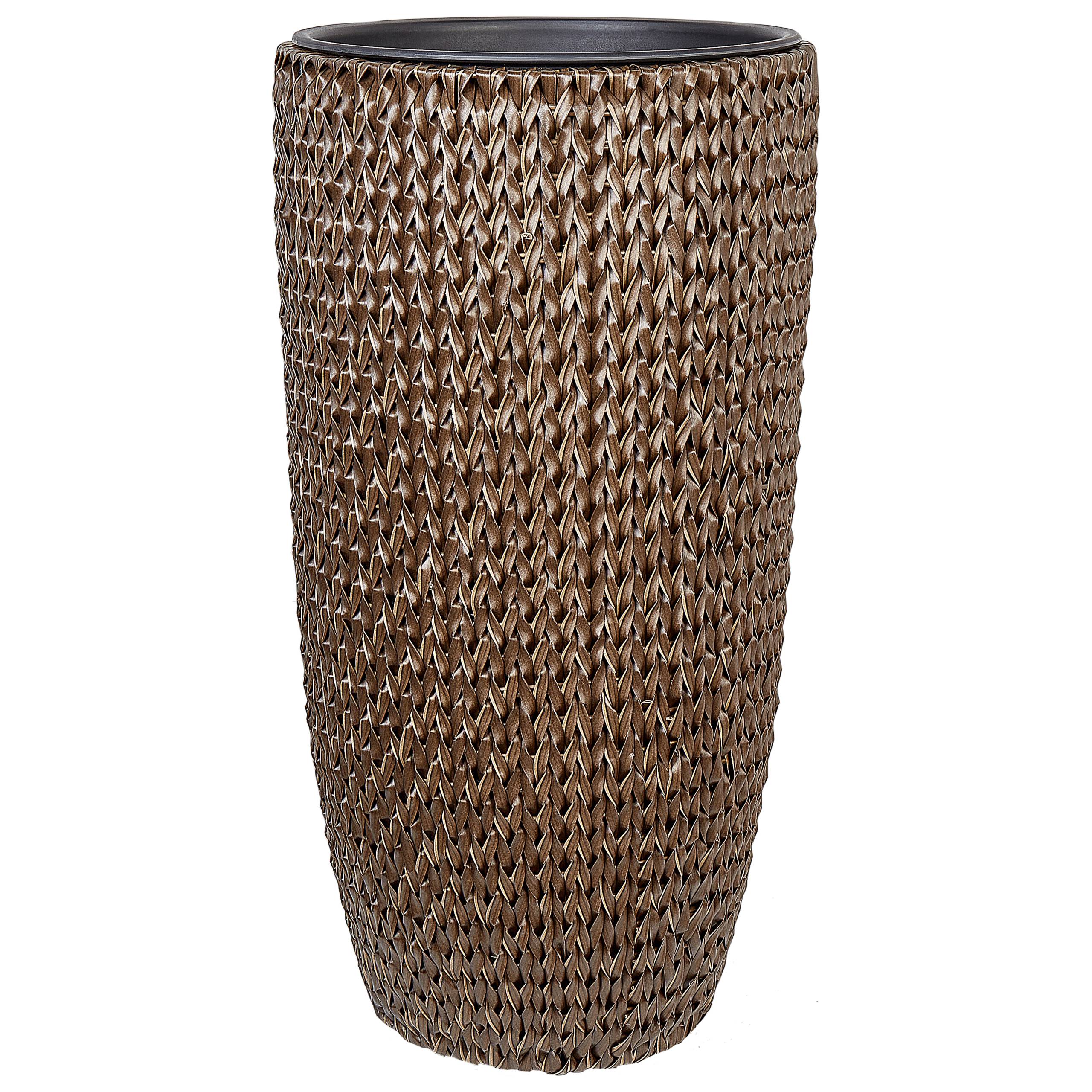 Beliani - Cache-pot d'extérieur Polyrotin Marron CEDRUS - 45x45x85- Beliani - Image 7