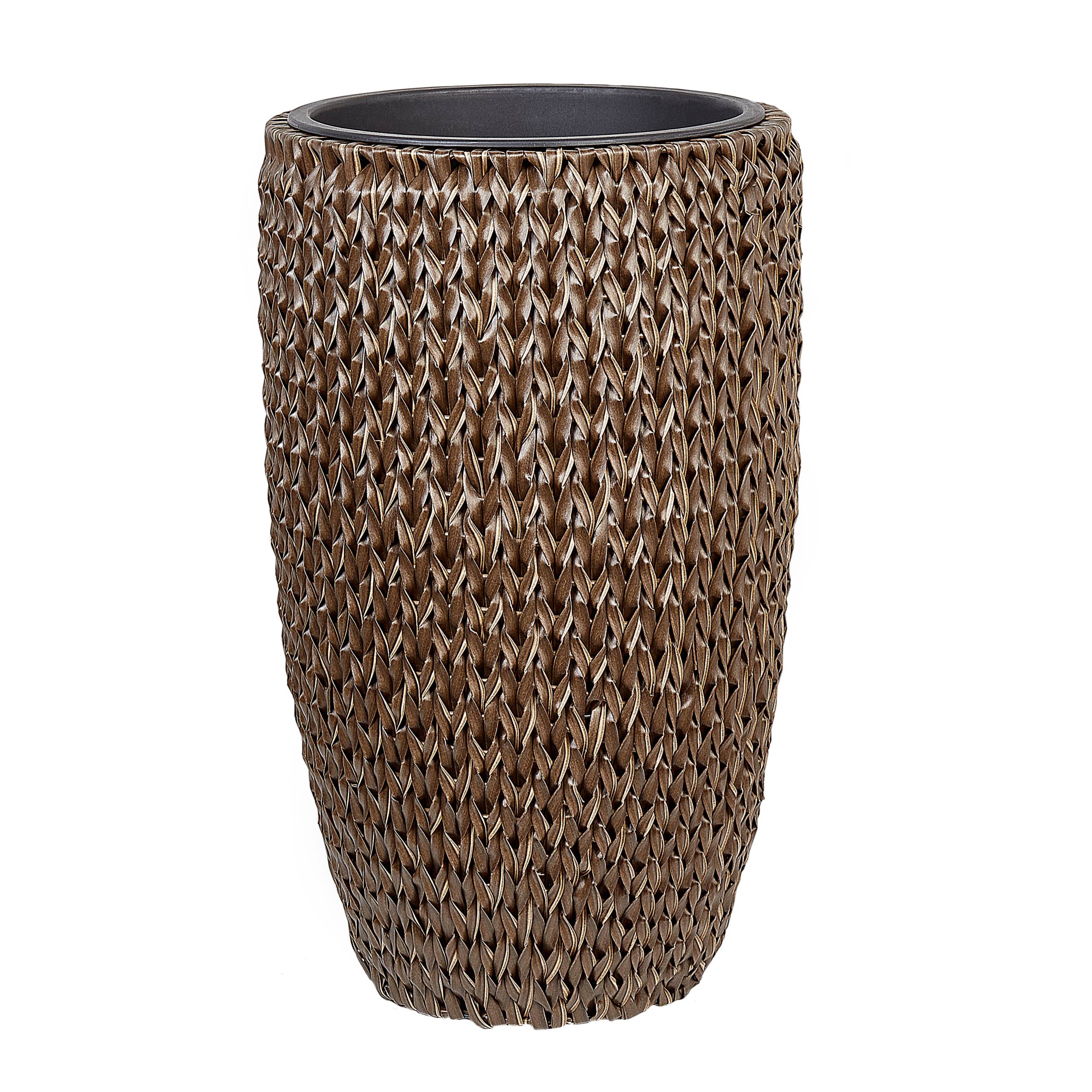 Beliani - Cache-pot d'extérieur Polyrotin Marron CEDRUS - 45x45x85- Beliani - Image 6