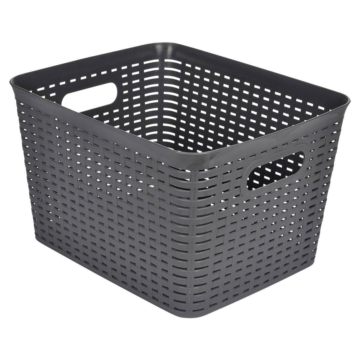 Panière à Linge "Effet Tressé" 13L Gris