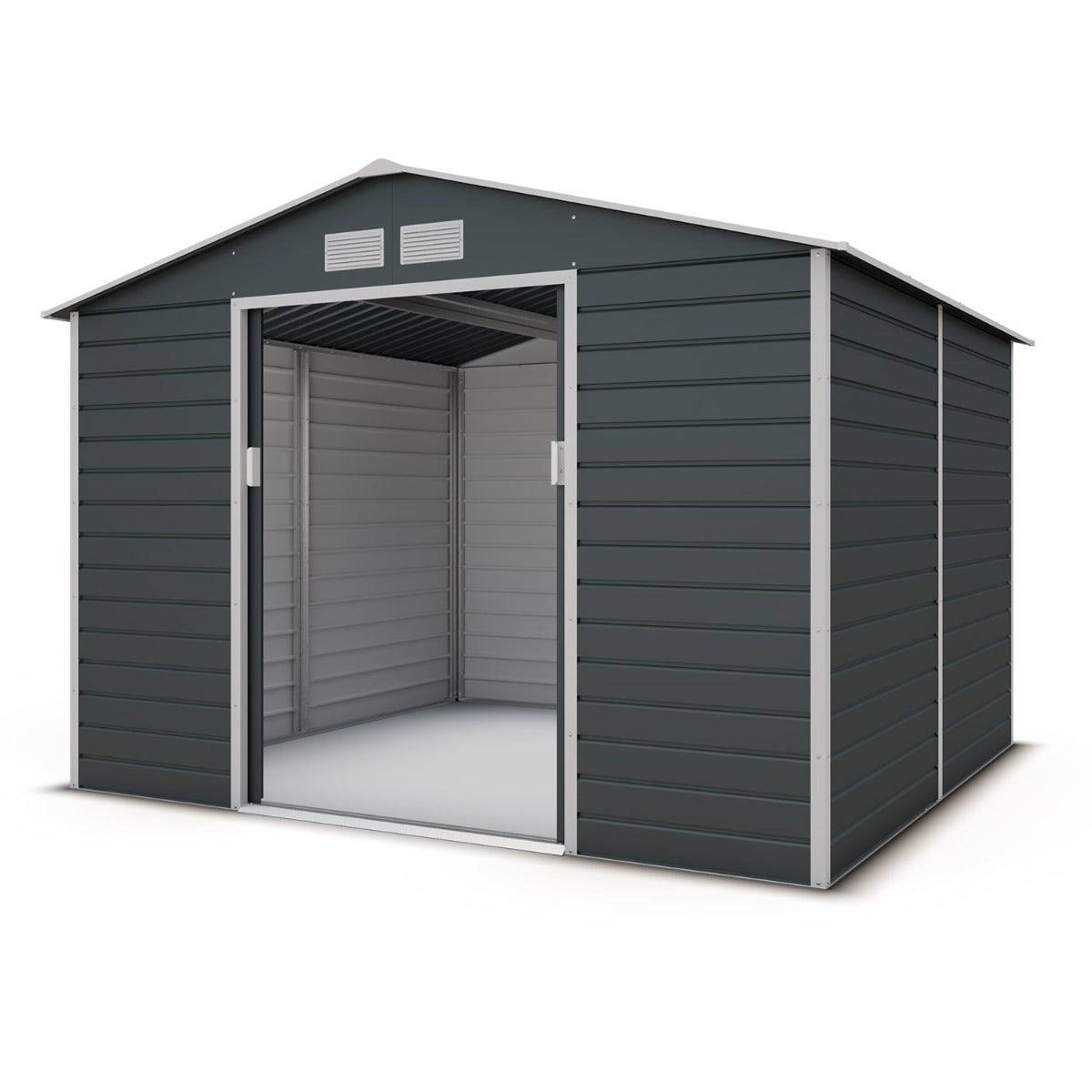 Abri de jardin métal gris 6,5 m2 + kit d'ancrage - Image 2