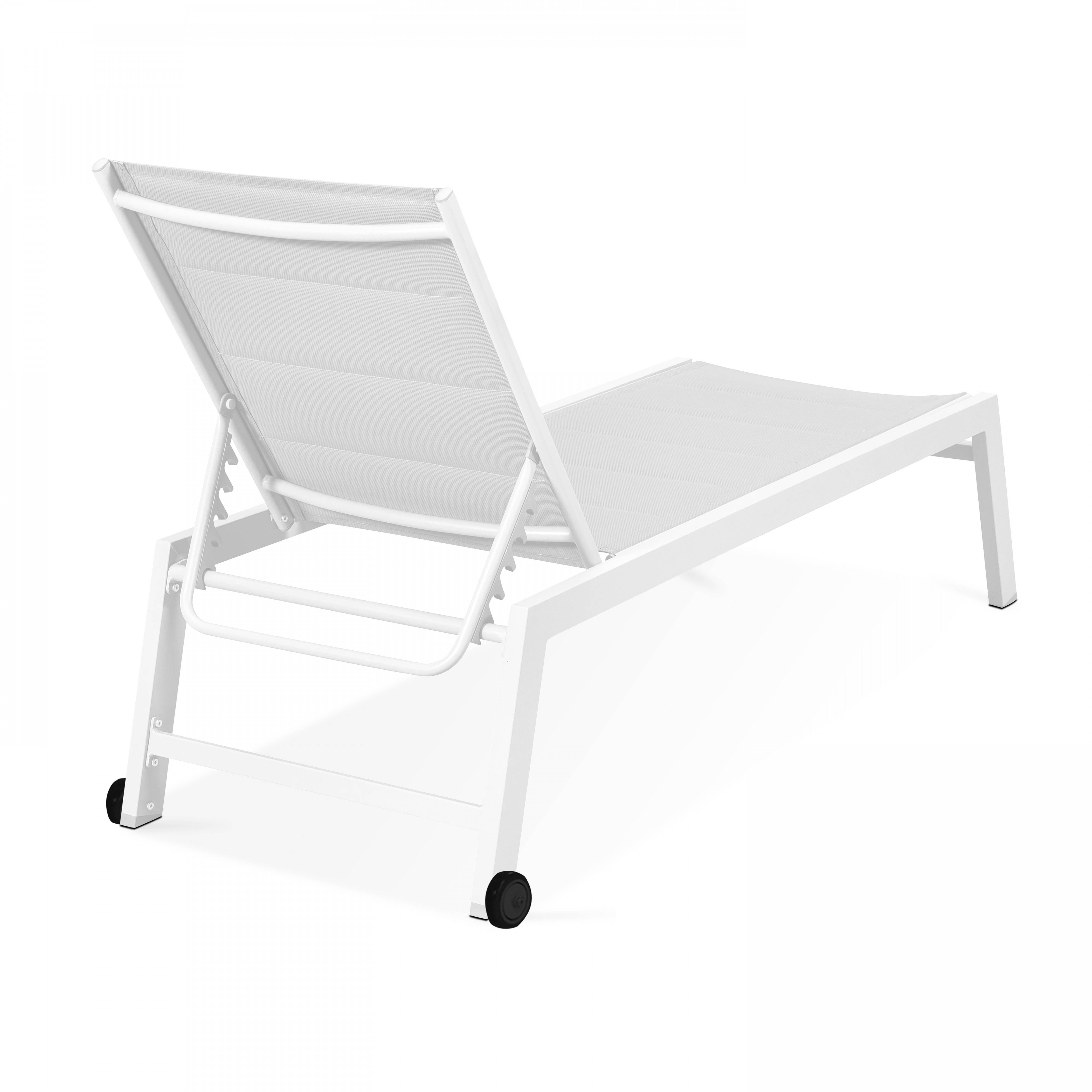 Oviala - Lot de 2 bains de soleil en aluminium et textilène blanc Nouméa - Oviala - Image 5