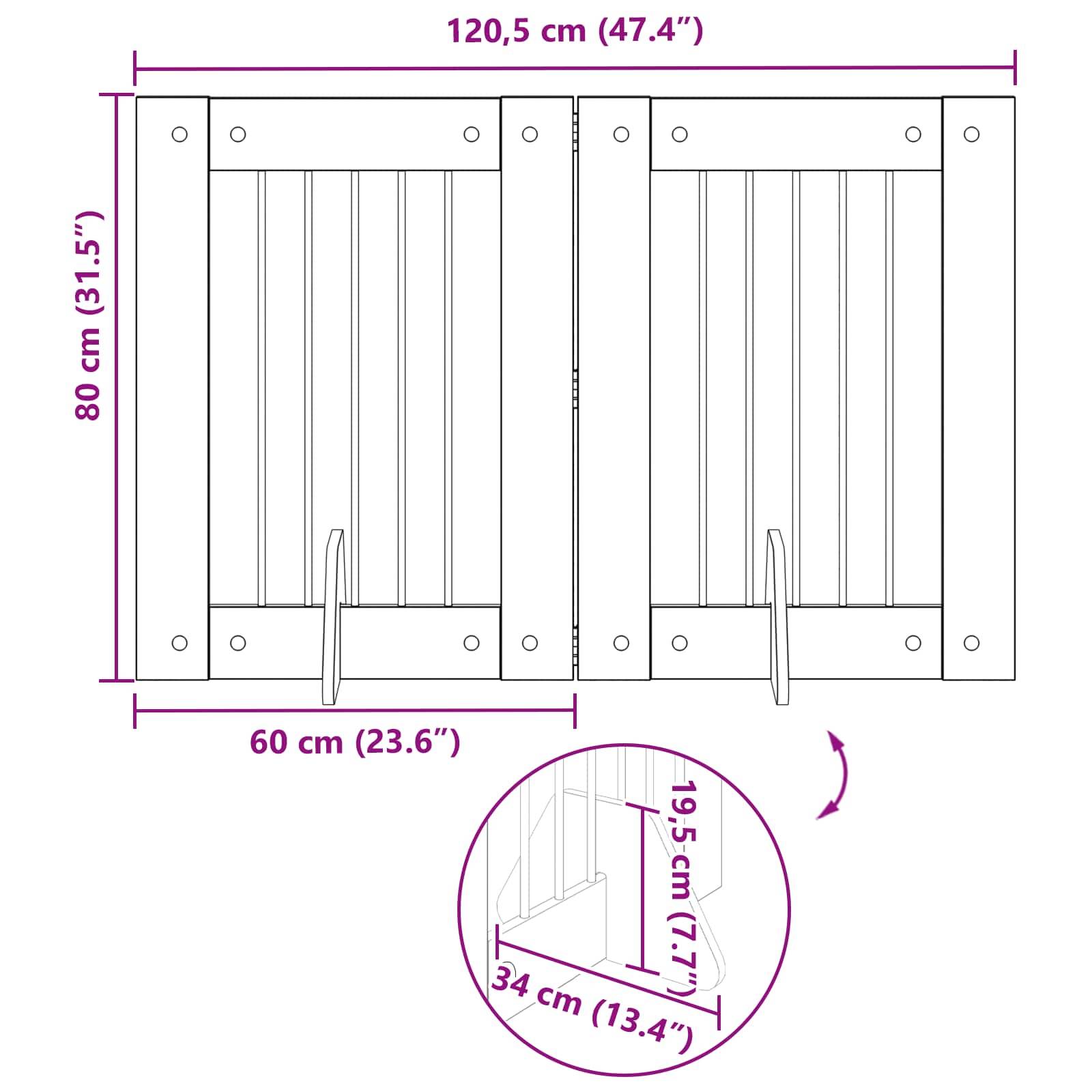ComfortXL - Barrière Sécurité Chien Bois Intérieur Pliable Modulable Chêne Fumé 120cm - ComfortXL Outdoor Living - Image 9