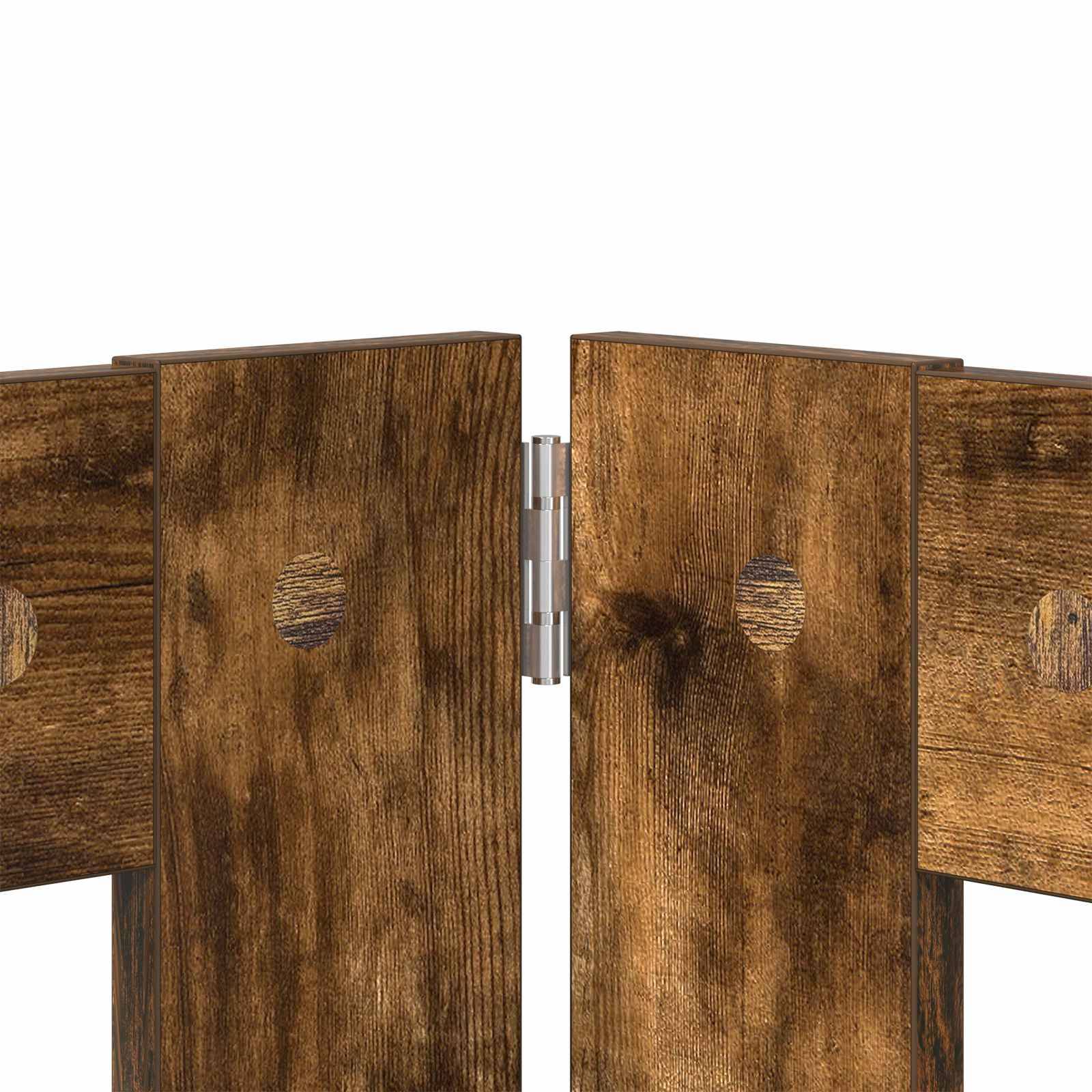 ComfortXL - Barrière Sécurité Chien Bois Intérieur Pliable Modulable Chêne Fumé 120cm - ComfortXL Outdoor Living - Image 5