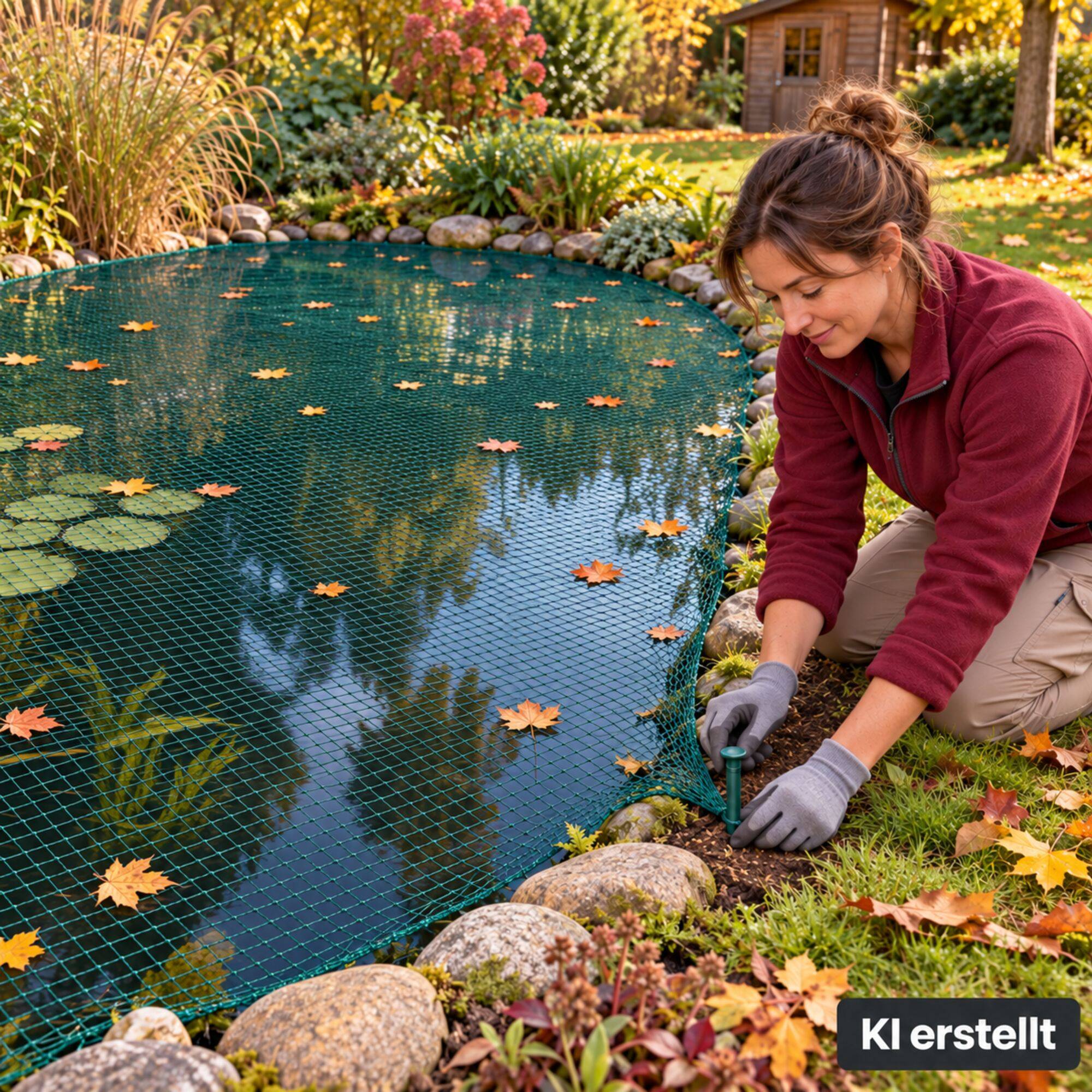 Aquagart - Filet de bassin 18 m x 12 m filet à feuilles, filet de silo, filet de protection contre les feuilles - Image 9