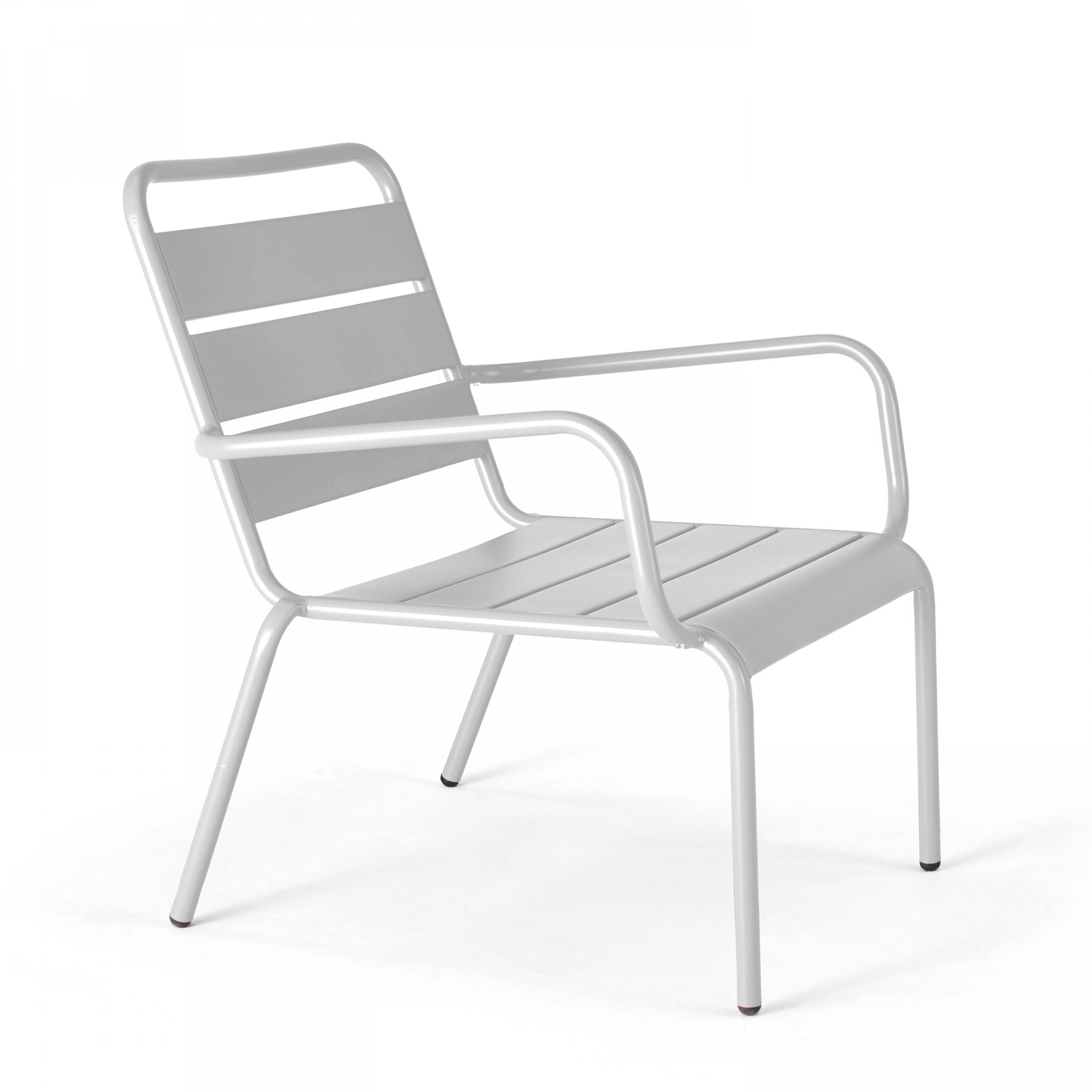Oviala - Lot de 2 fauteuils relax avec repose-pieds en métal blanc Palavas - Oviala - Image 5