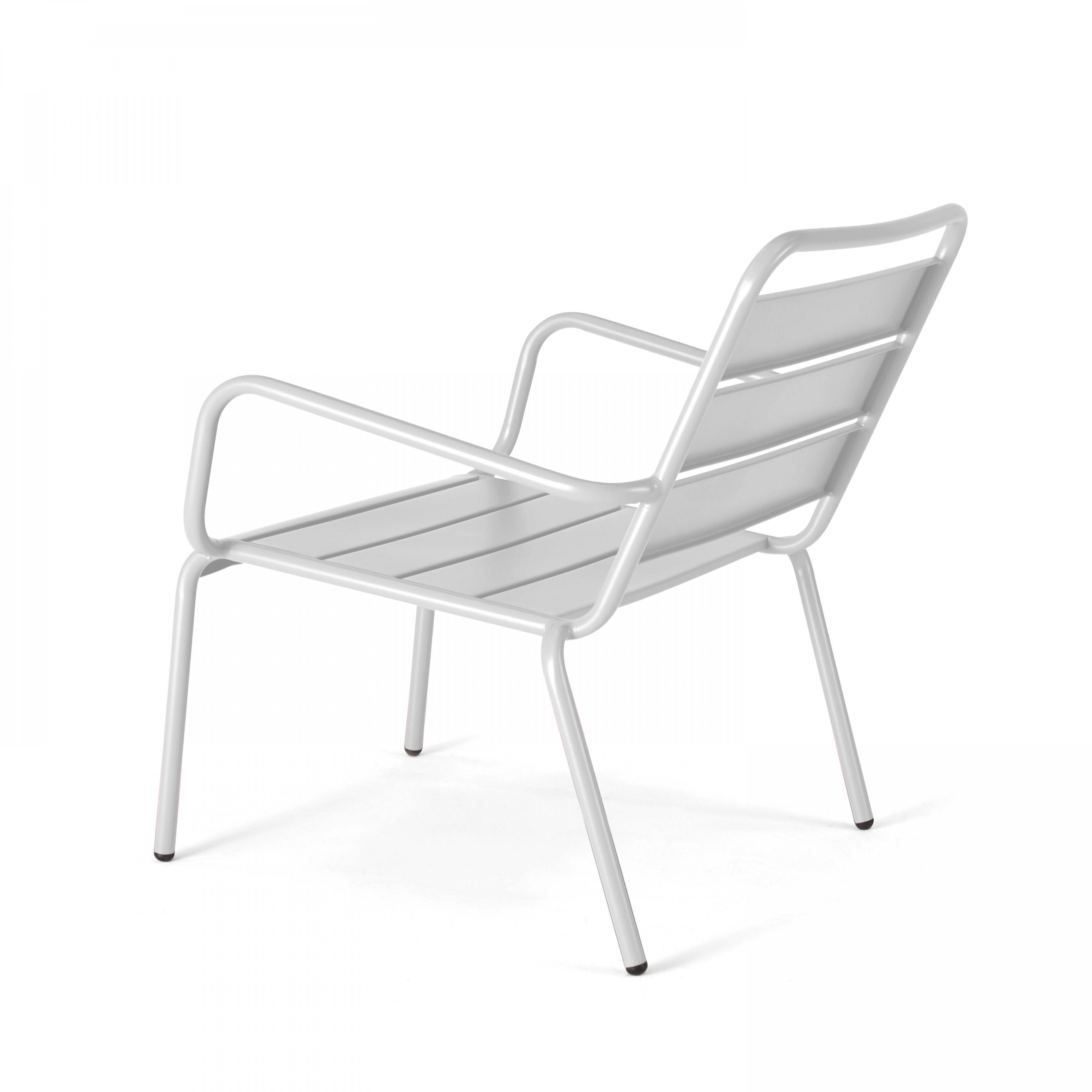 Oviala - Lot de 2 fauteuils relax avec repose-pieds en métal blanc Palavas - Oviala - Image 6