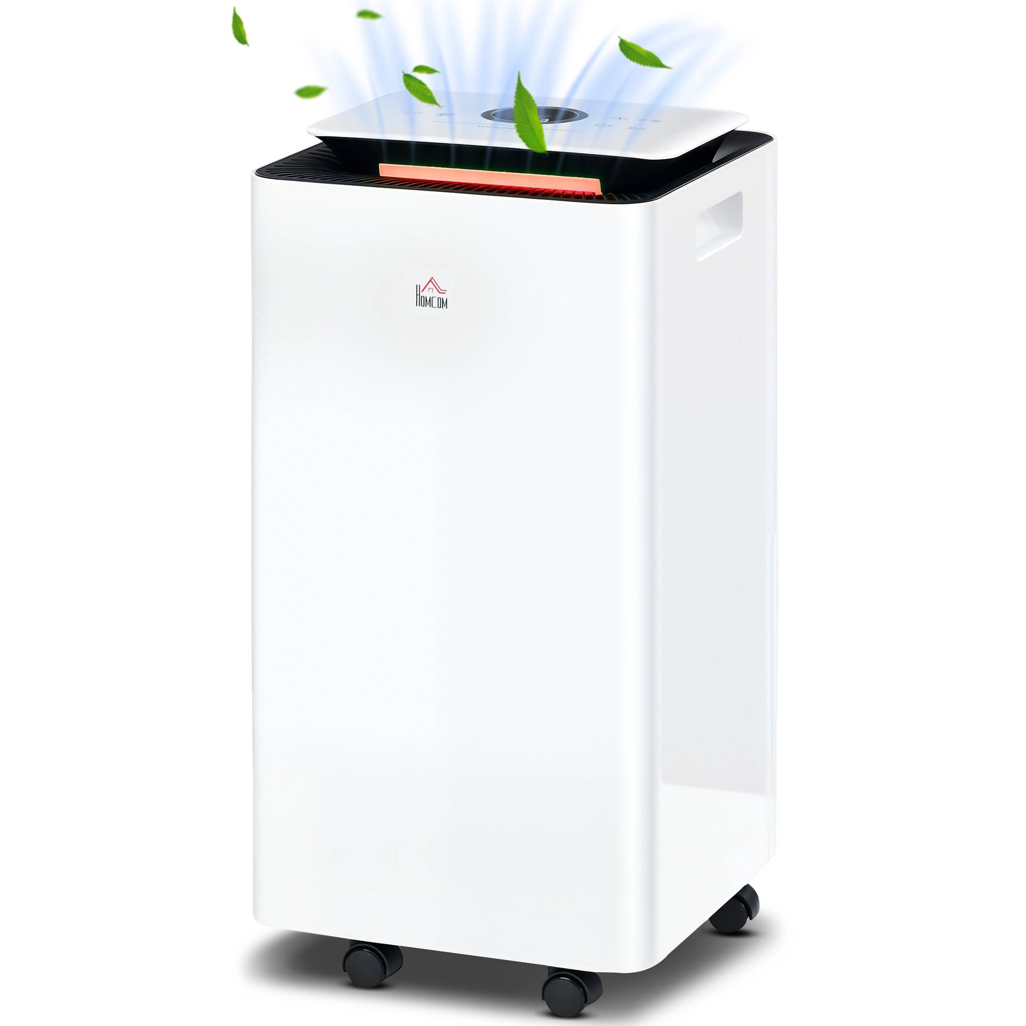 Déshumidificateur électrique 10L/jour réservoir 2,5L, 5 modes 2 vitesses, minuterie, 25x25x50,5cm, blanc - Image 2