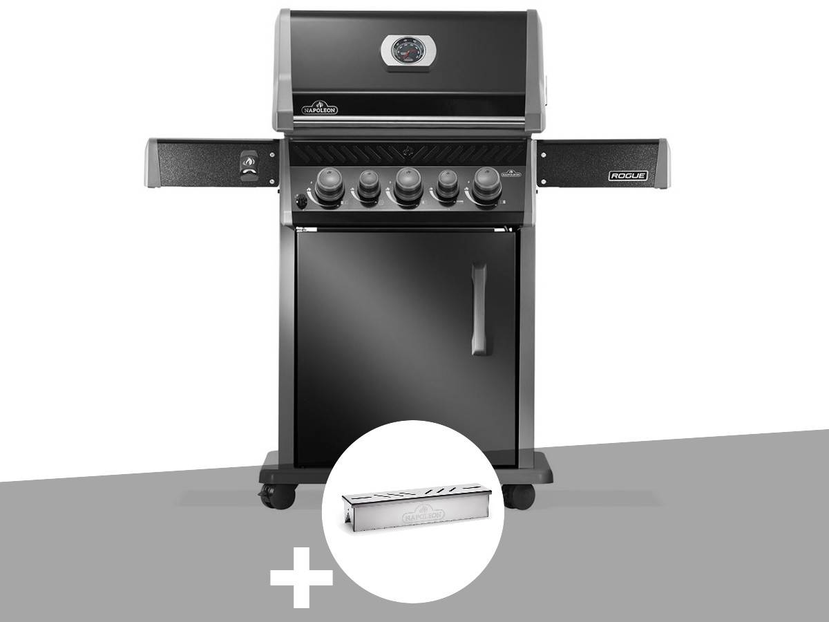 Napoleon - Barbecue à gaz Rogue 425 RB 3 brûleurs + 1 réchaud latéral + 1 brûleur rôtissoire + Boitier de fumage - Napoléon - Image 1