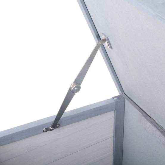 Clapier à Lapins en Bois pour Extérieur avec Mangeoire Intégrée Toit Ouvrant 112 cm Gris - ComfortXL Outdoor Living - Image 10