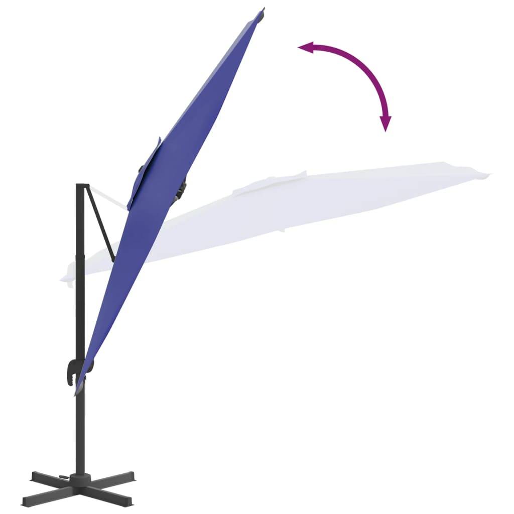 Helloshop26 - Parasol meuble de jardin cantilever à led 400 x 300 cm bleu azuré - Image 7