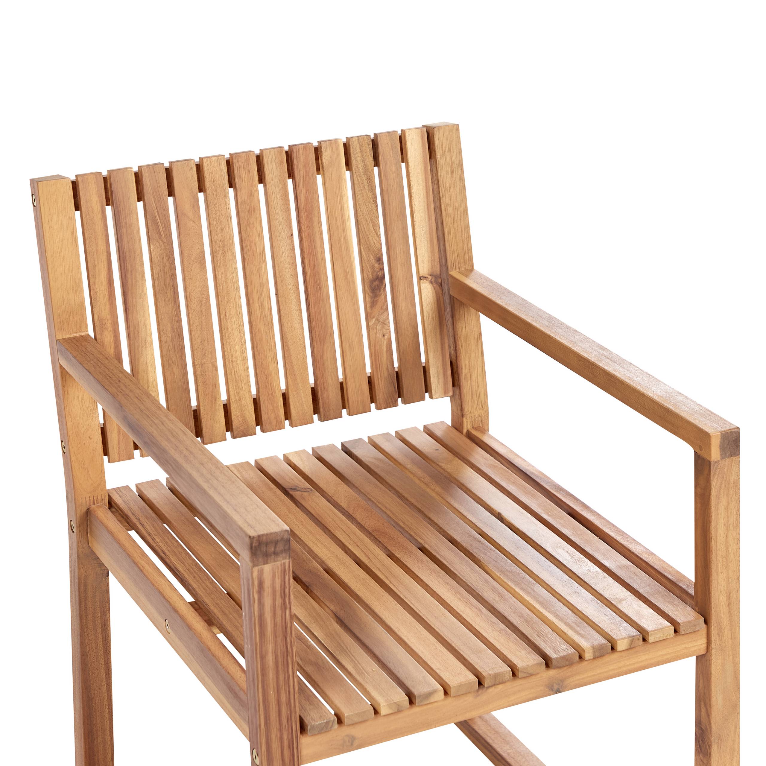 Beliani - Lot de 8 Chaises de Jardin avec Coussins Blanc Cassé en Bois d\'Acacia Certifié Style Rustique - Image 8