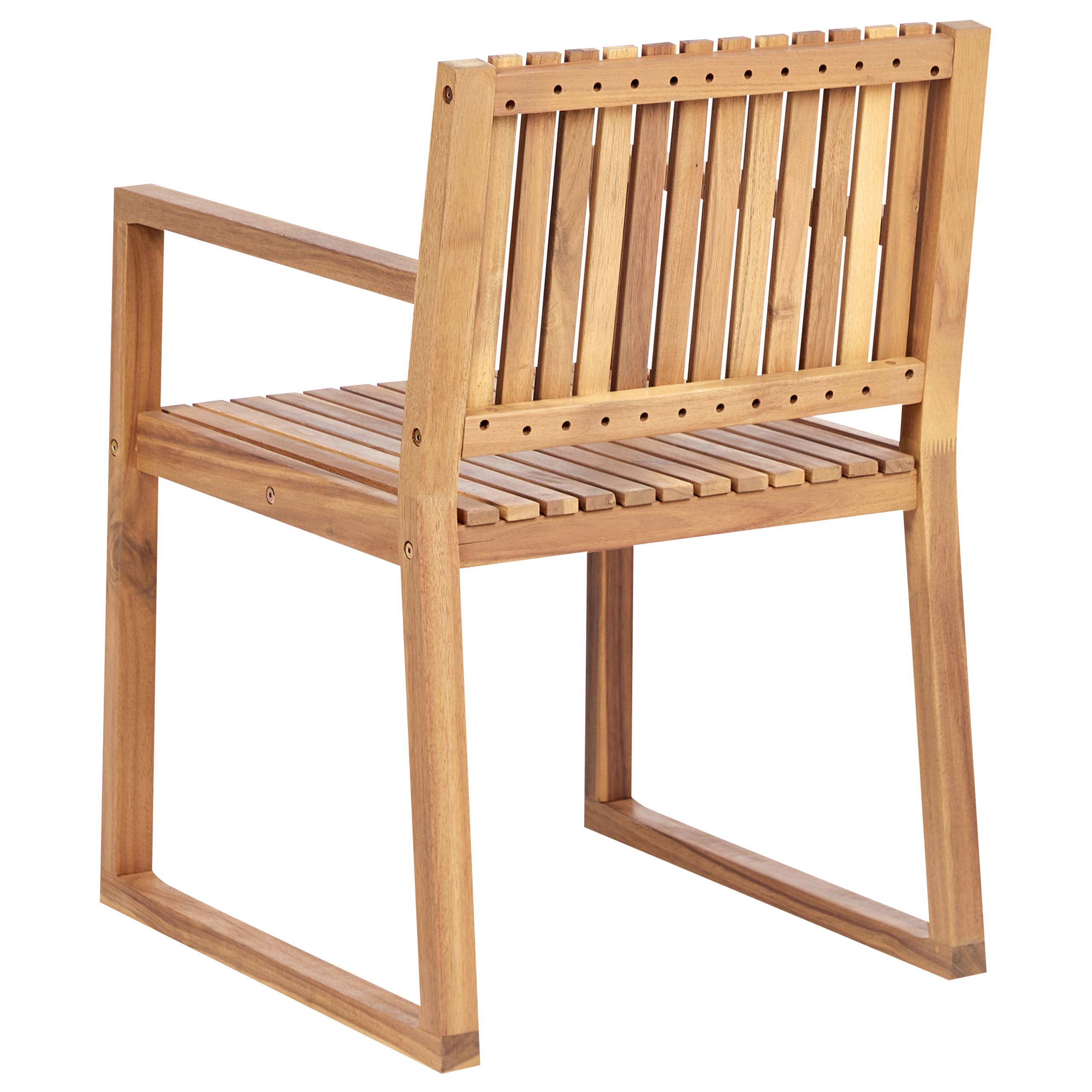 Beliani - Lot de 8 Chaises de Jardin avec Coussins Blanc Cassé en Bois d\'Acacia Certifié Style Rustique - Image 6