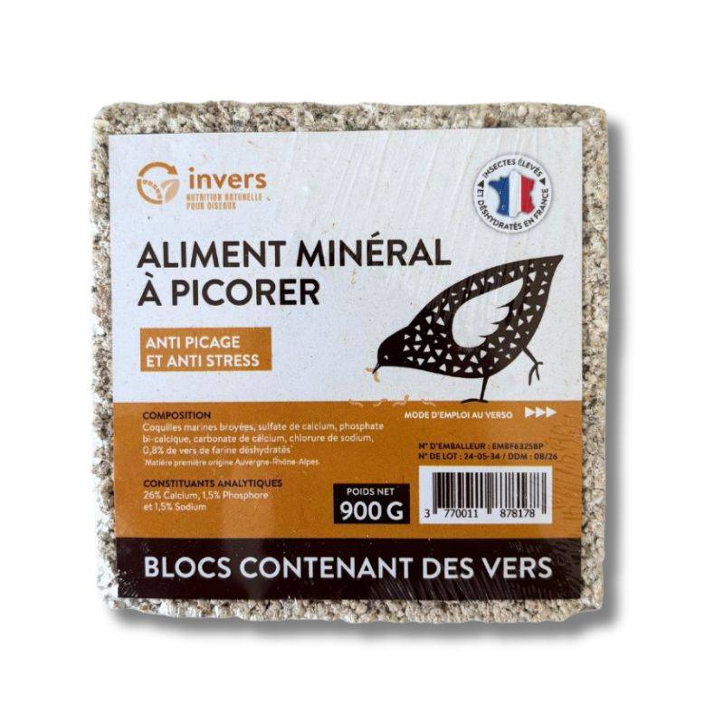 Bloc à picorer aux vers de farine 900g - Invers - Image 1