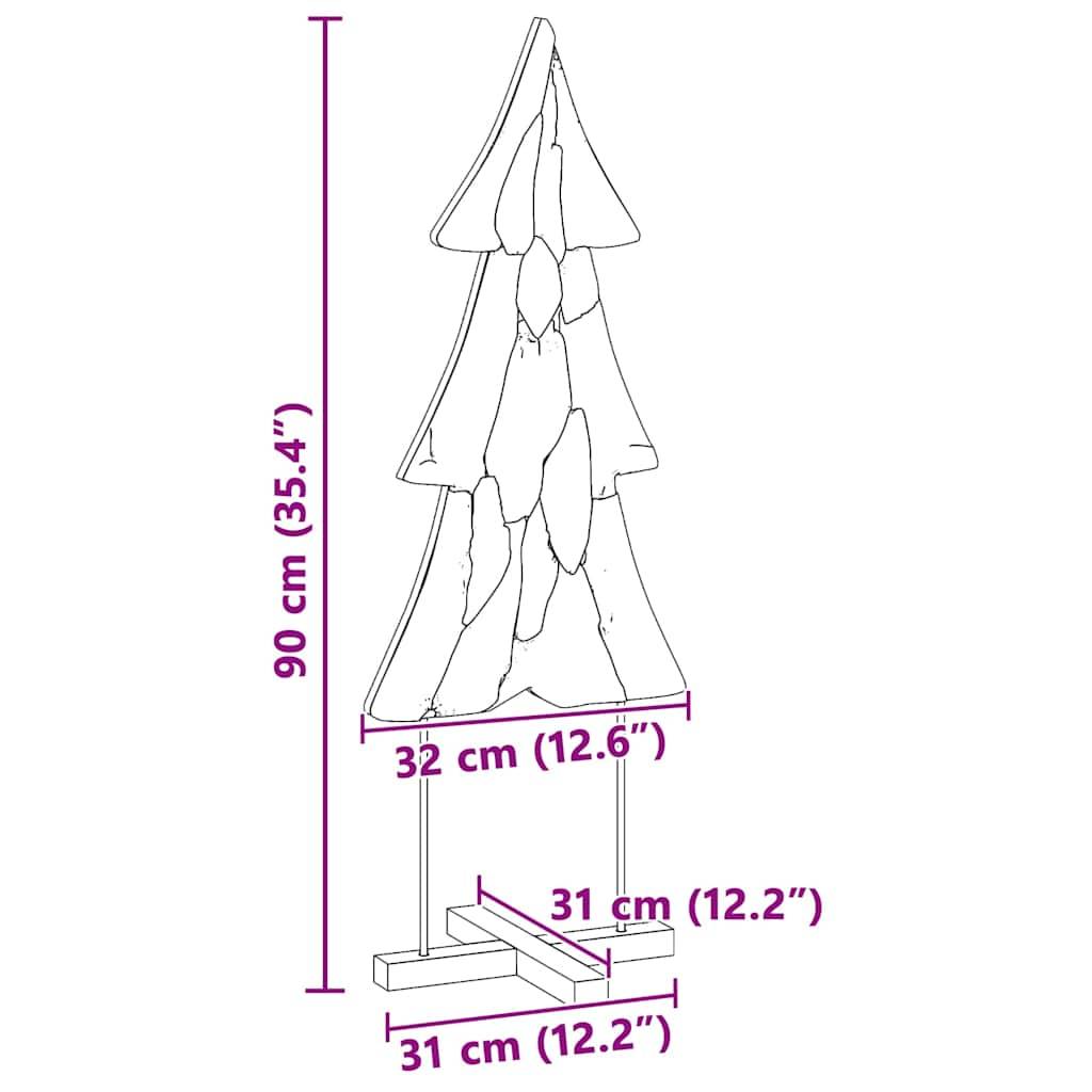 Arbre de Noël design en bois de teck massif pour décoration intérieure 90 cm – ComfortXL Outdoor Living - Image 7