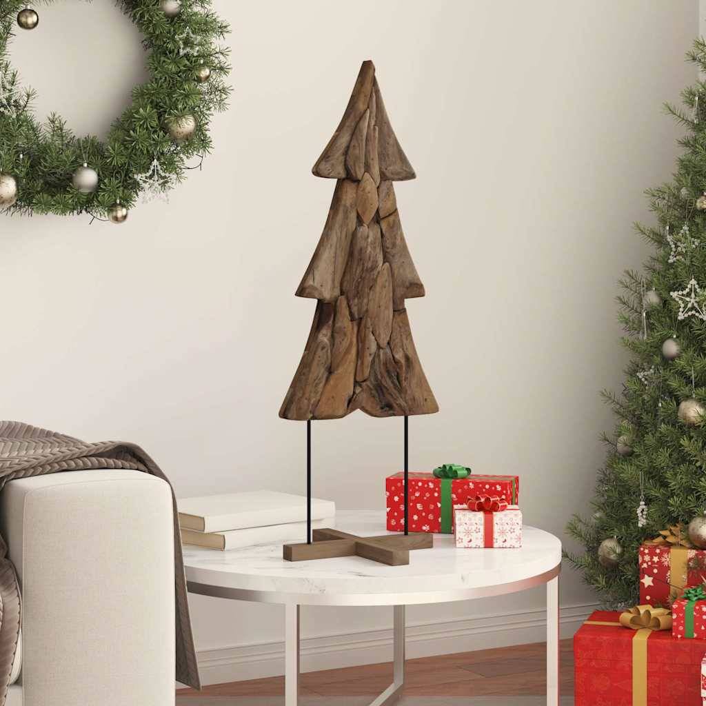 Arbre de Noël design en bois de teck massif pour décoration intérieure 90 cm – ComfortXL Outdoor Living - Image 3