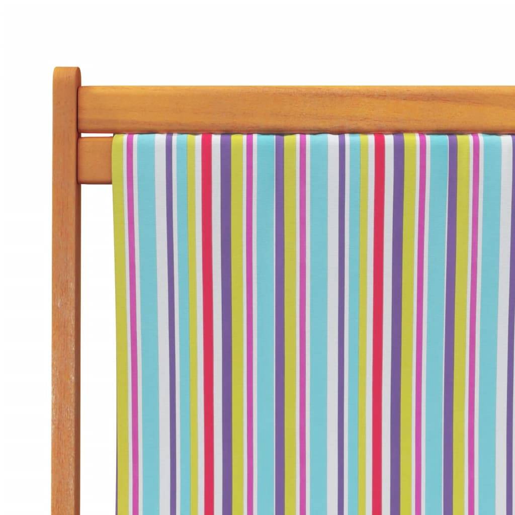 Chaises de plage pliables multicolore tissu bois d'eucalyptus 60 x 112/119/127 x 81/88.5/95 cm - PANGIVO - Image 8
