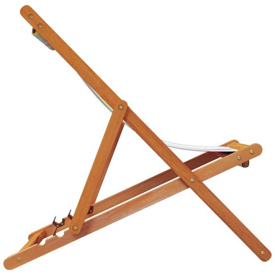Chaises de plage pliables multicolore tissu bois d'eucalyptus 60 x 112/119/127 x 81/88.5/95 cm - PANGIVO - Image 5