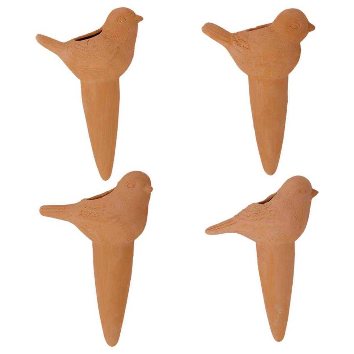 Esschert Design - Arroseur à planter en terre cuite Oiseau Lot de 4 Water In The Garden