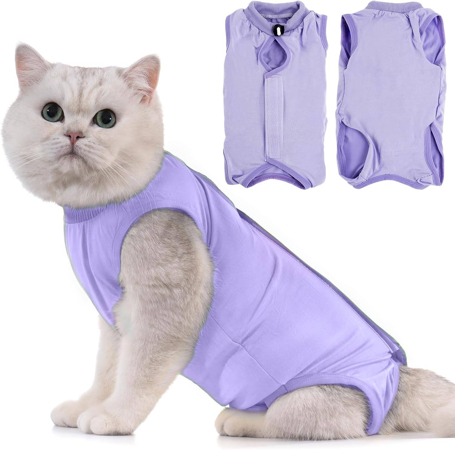 Combinaison de Récupération pour Chat Anti Léchage Lavande S