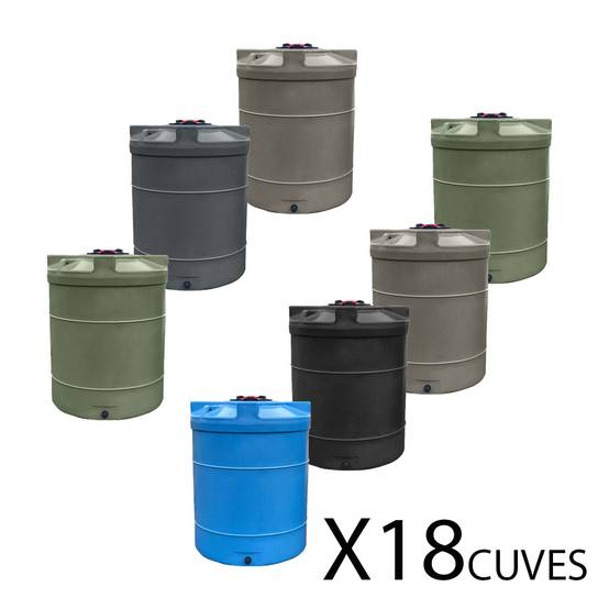 Plast'Up Rotomoulage - Cuve de stockage eau aérienne 2000l-lot de 18 - Image 1
