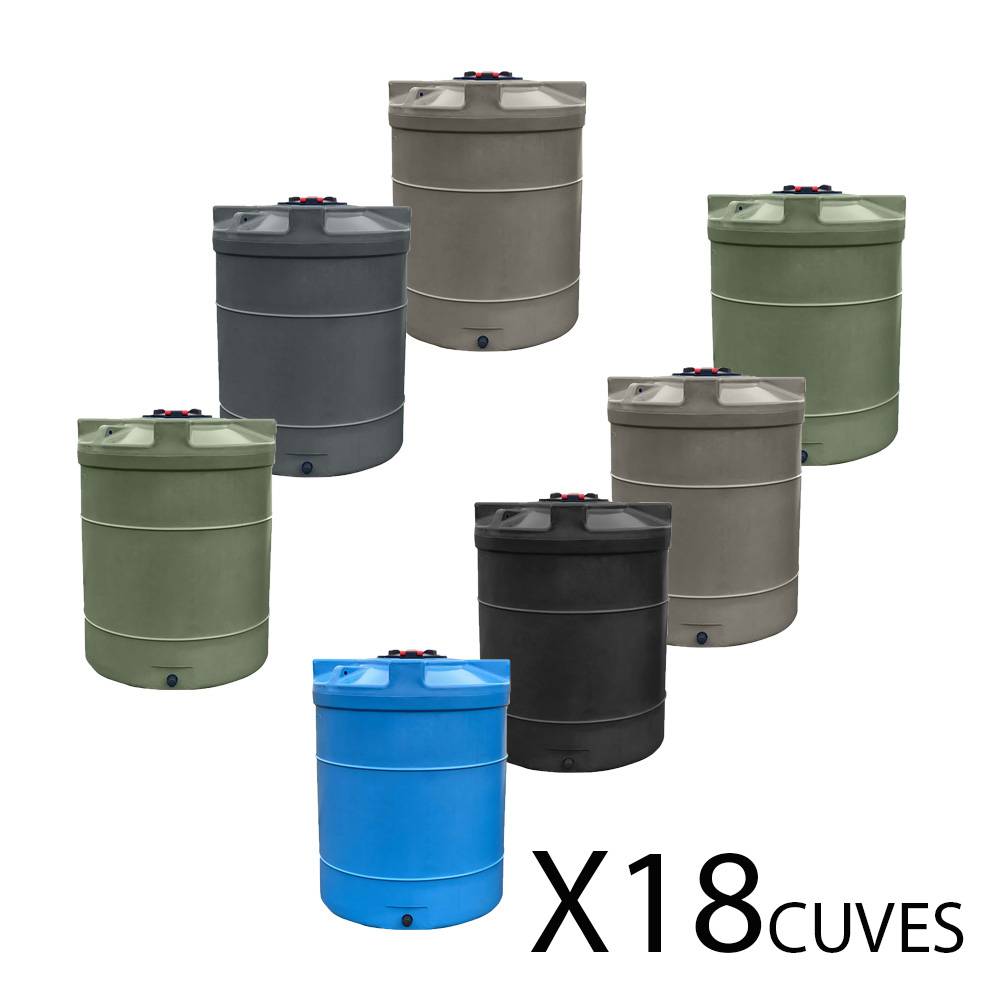 Plast'Up Rotomoulage - Cuve de stockage eau aérienne 2000l-lot de 18 - Image 1