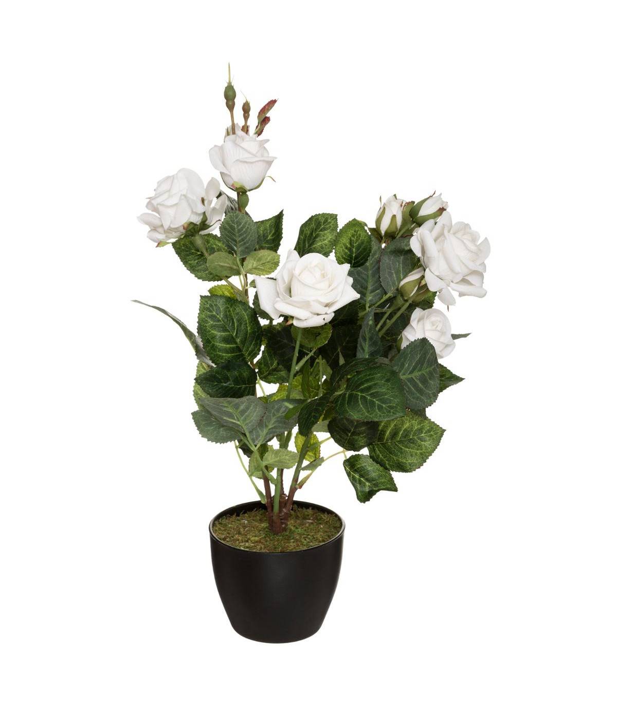 Plante artificielle Rosier Velours en pot H 43 cm - Image 1