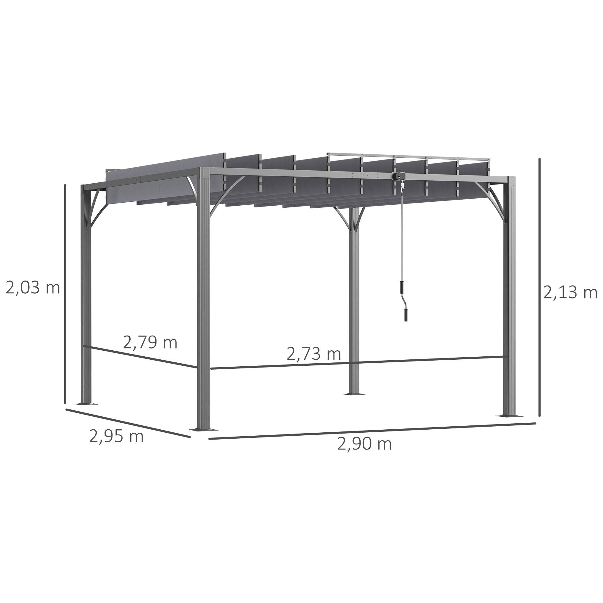 Outsunny - Pergola bioclimatique 3x3m lames orientables style contemporain UV50+ aluminium gris - Outsunny - Image 5