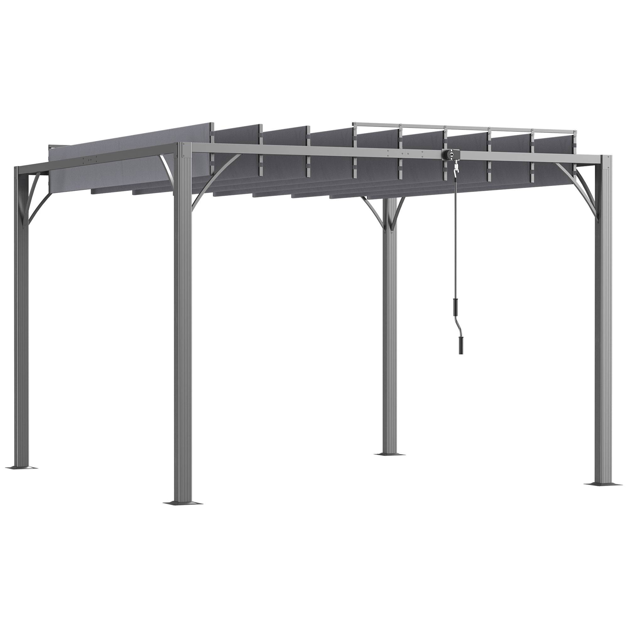 Outsunny - Pergola bioclimatique 3x3m lames orientables style contemporain UV50+ aluminium gris - Outsunny - Image 1