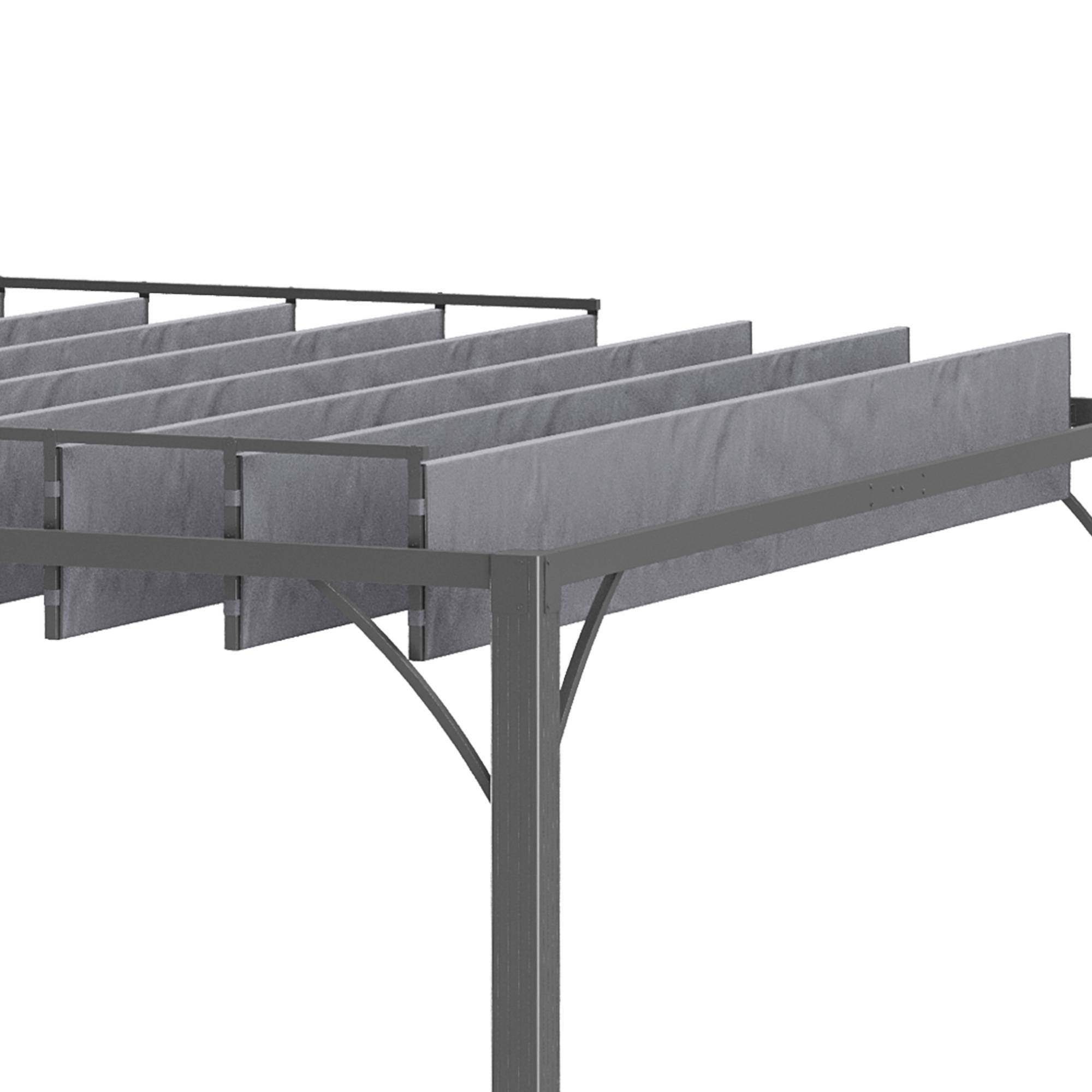 Outsunny - Pergola bioclimatique 3x3m lames orientables style contemporain UV50+ aluminium gris - Outsunny - Image 9