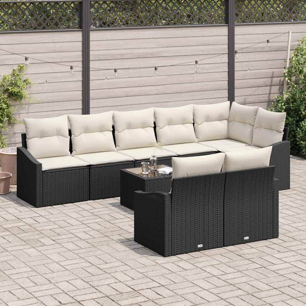 Salon Jardin Familial 9 pcs Polyrotin Marron avec Table et Canapés Modulables Espaces – ComfortXL Outdoor Living - Image 3