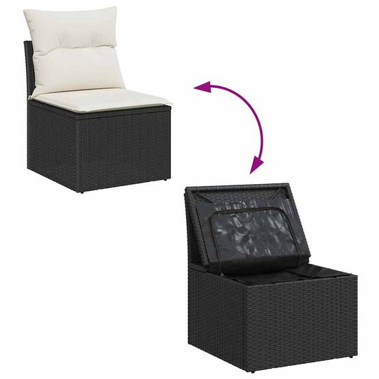 Salon Jardin Familial 9 pcs Polyrotin Marron avec Table et Canapés Modulables Espaces – ComfortXL Outdoor Living - Image 6