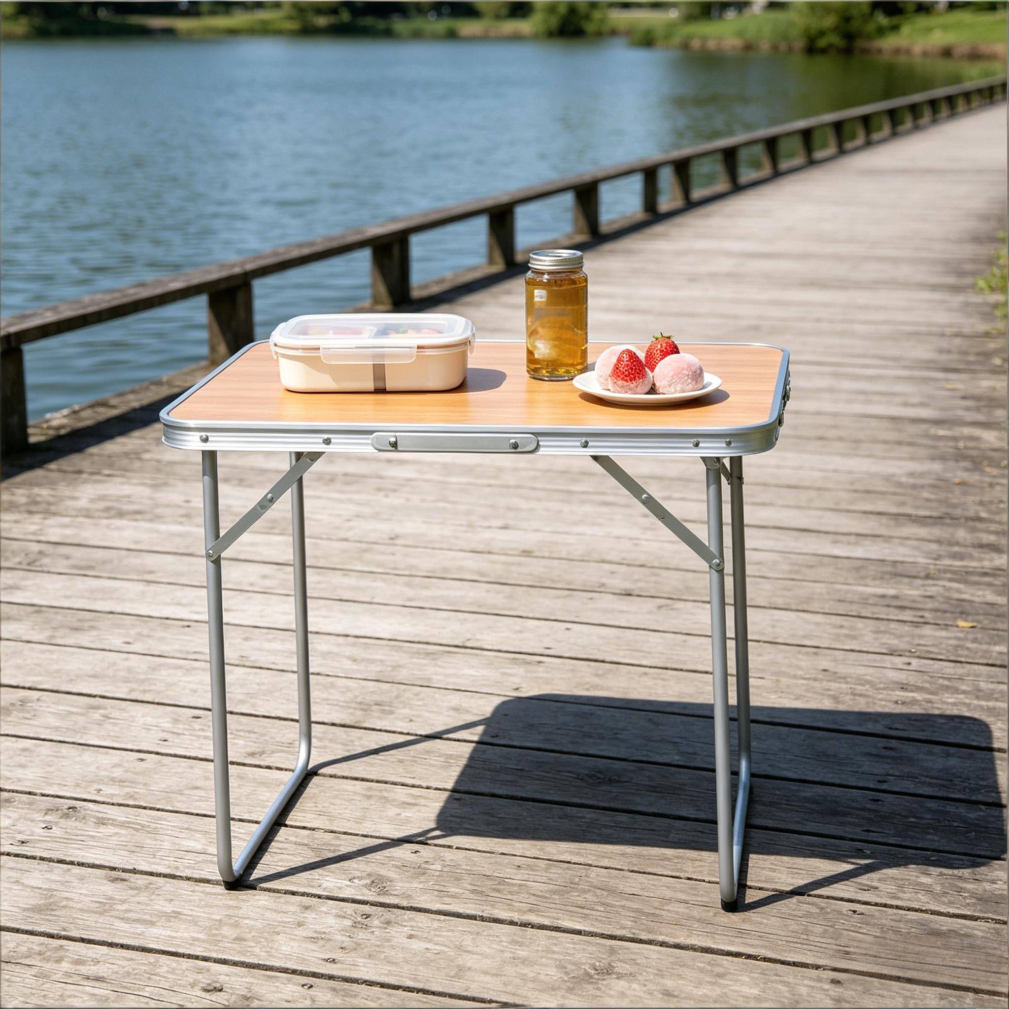 Table De Camping Pliable 80cm Aluminium - Table Pique-Nique Portable Jardin Et Fêtes