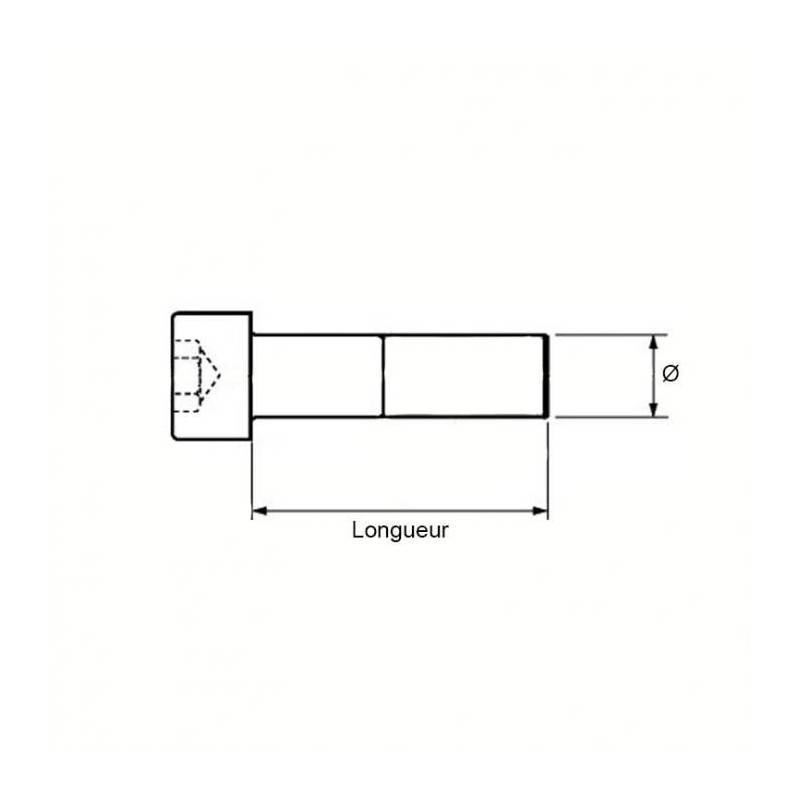 Vis 6 pans creux CHC - tête cylindrique - Brut [filetage total ou partiel] (boîte) - Ø mm: 12 - Long. mm: 40 - Filetage: Total - Cond.: 100 - Image 3