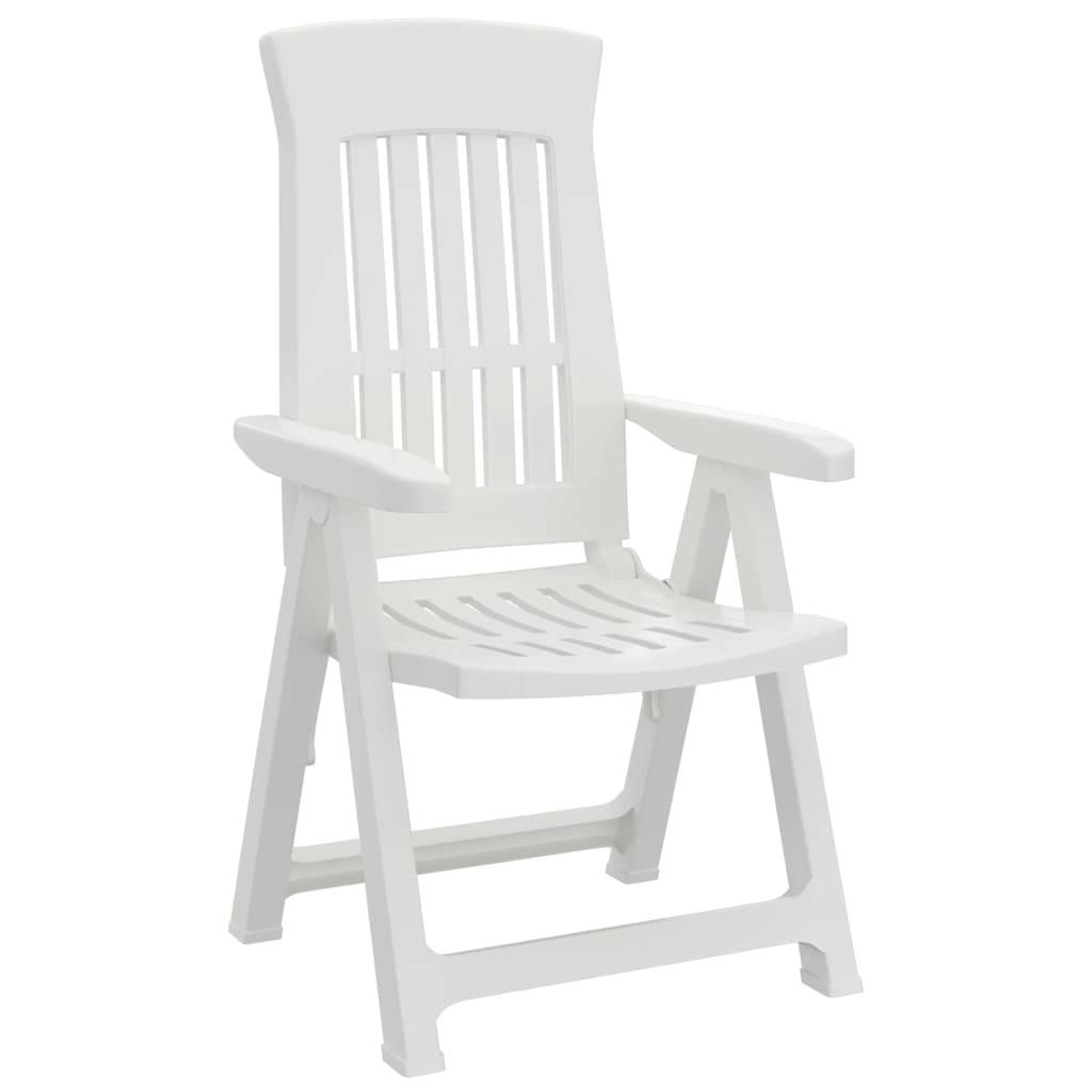 Chaises inclinables de jardin blanc PP 58 x 88 x 92 cm - PANGIVO - Image 5