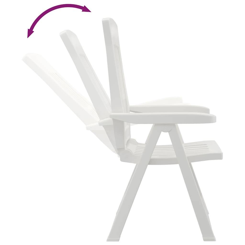 Chaises inclinables de jardin blanc PP 58 x 88 x 92 cm - PANGIVO - Image 9