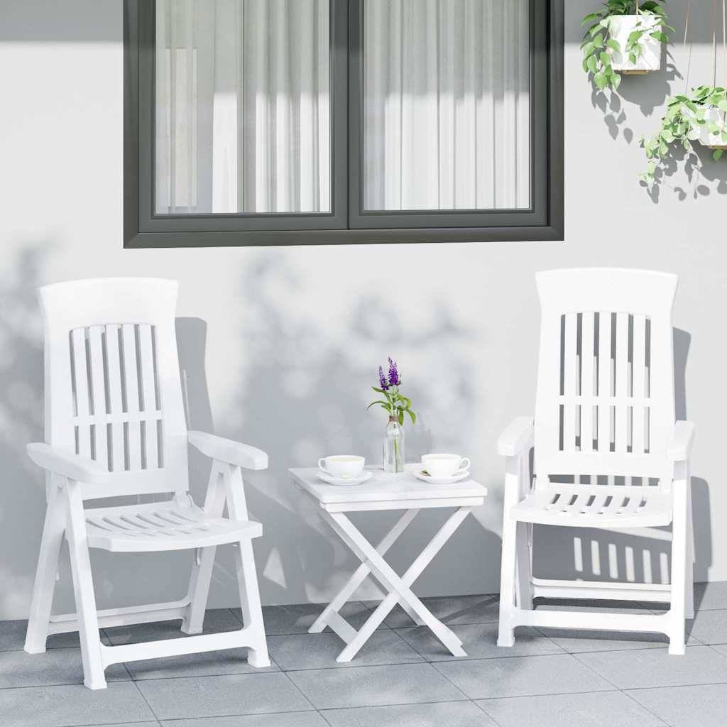 Chaises inclinables de jardin blanc PP 58 x 88 x 92 cm - PANGIVO - Image 1