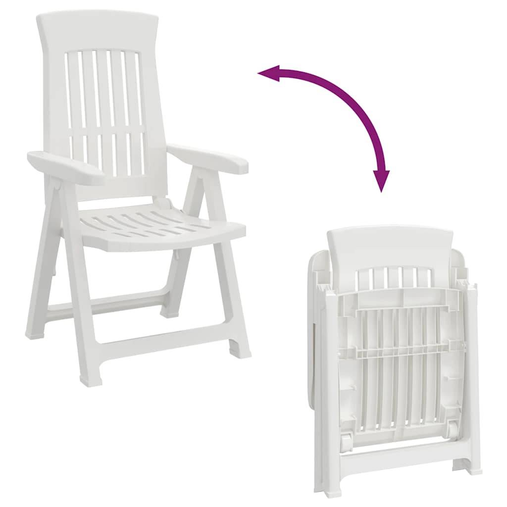 Chaises inclinables de jardin blanc PP 58 x 88 x 92 cm - PANGIVO - Image 10