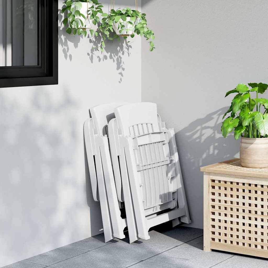 Chaises inclinables de jardin blanc PP 58 x 88 x 92 cm - PANGIVO - Image 3