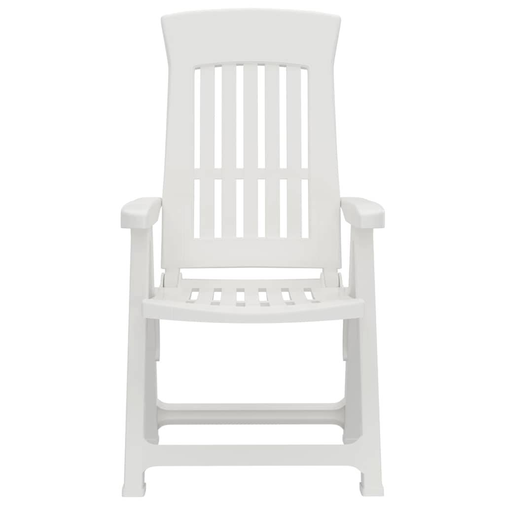 Chaises inclinables de jardin blanc PP 58 x 88 x 92 cm - PANGIVO - Image 4