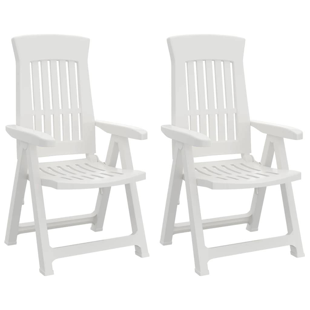 Chaises inclinables de jardin blanc PP 58 x 88 x 92 cm - PANGIVO - Image 2
