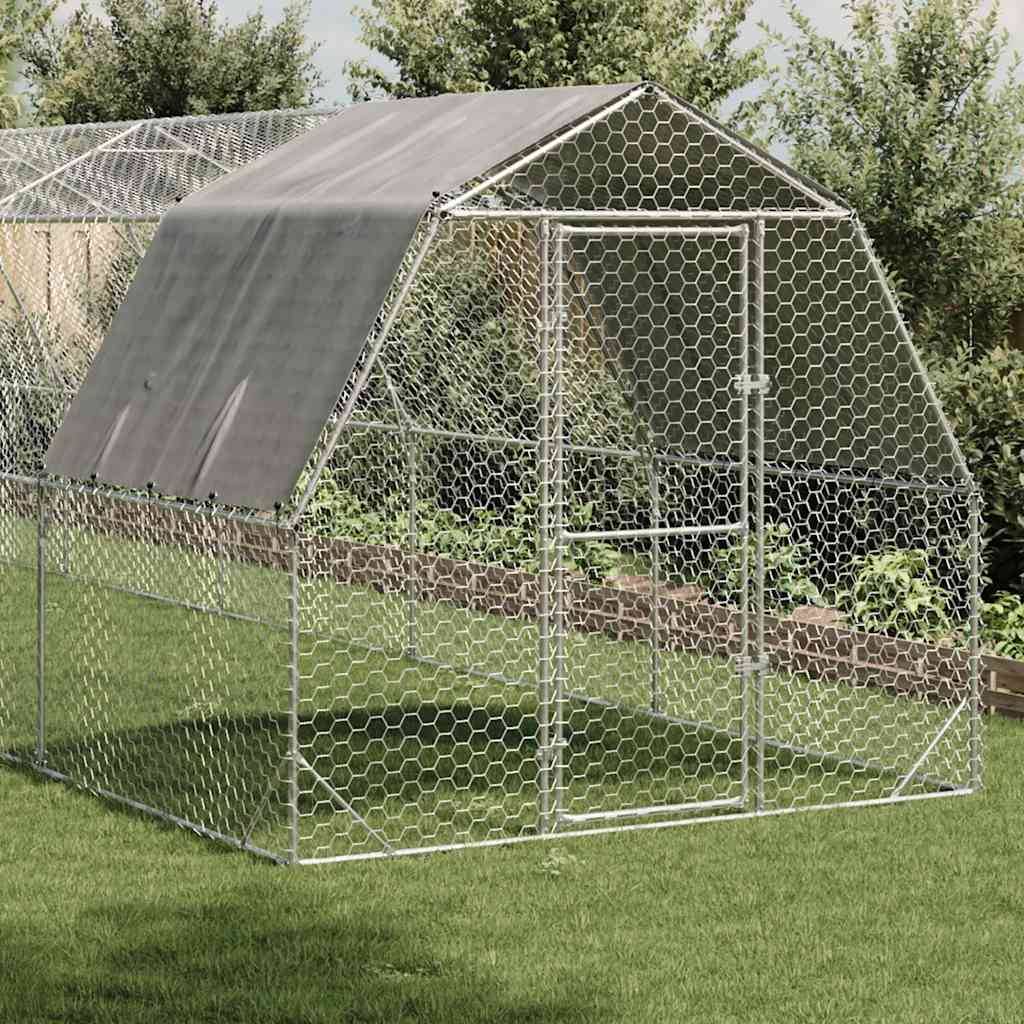 Poulailler acier argent 2,5 x 10 x 2,25 m - Prolenta premium p3377.9 - Image 1